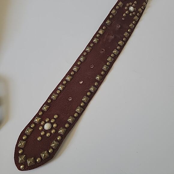 B Low the Belt Studded Rust Suede Hip Belt 34 Adjustable Boho Cowgirl Western - Picture 5 of 16